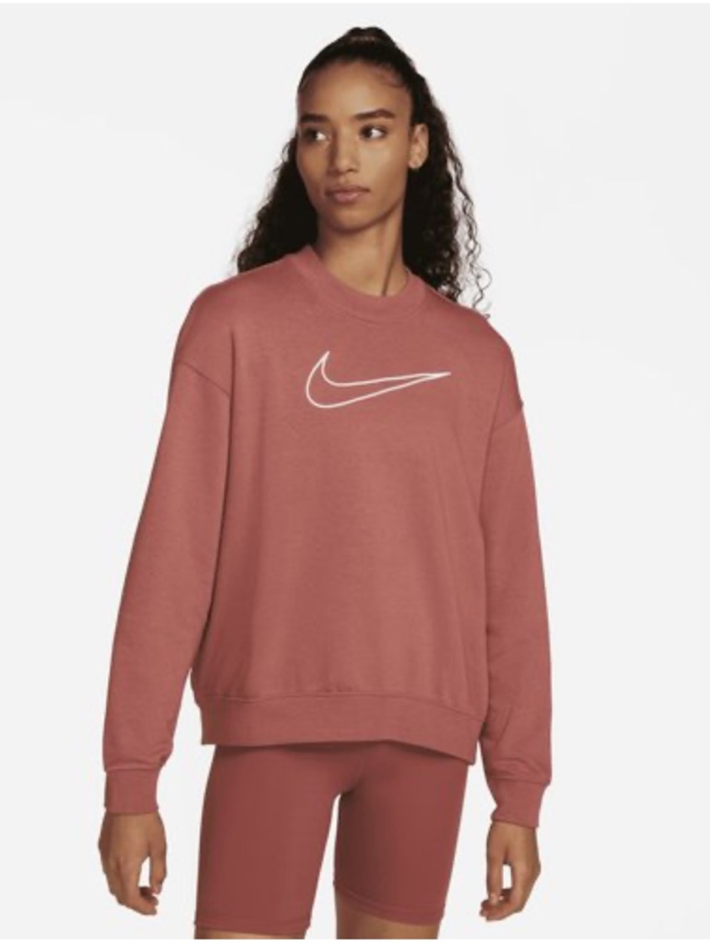 Nike Women's Dri-Fit Get Fit Graphic Crewneck Oversized Sweatshirt Size Medium